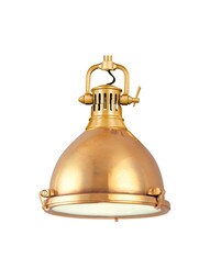 Pelham 10 1/2 inch Pendant in Aged Brass.